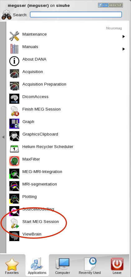 Start MEG Session