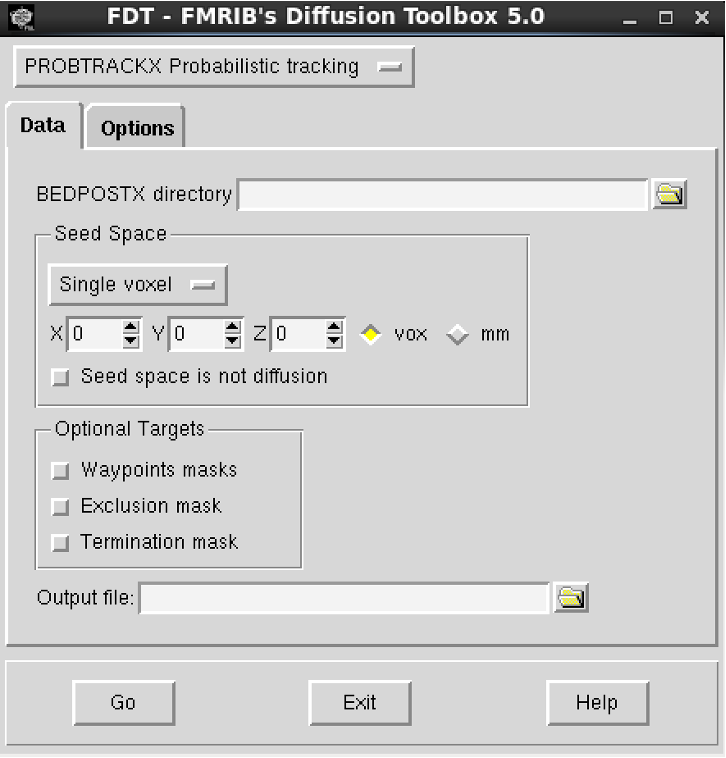 PROBTRACKX Settings